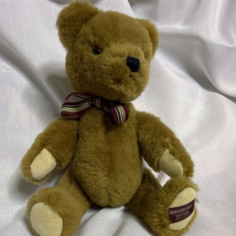 The Boyds Collection Anniversary Edition Vintage Brown Plush Bear w/ Bow 10 in